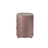 Velvet Upholstered Nightstand with 2 Drawers, Pink B016P257208