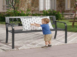 49in PVC Tulip Backrest Iron Bench Black 20295532