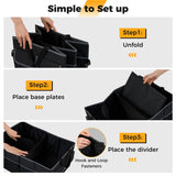 13 Gallon Car Trunk Organizer - 3 Compartments6 Pockets, 600D Oxford Fabric, Non-Slip Base, Black 07093189