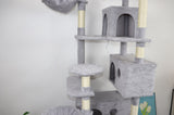84 in light gray cat tree tower with large condo sisal scratching post big hammock and top platform W243P326646