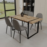 59" MDF light wood table and modern chair set of 4 pieces, medieval wooden kitchen 15243122