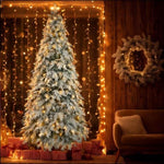 ZUN 7.5ft Artificial Christmas Tree with 400 LED Lights and 1200 Bendable Branches, Christmas Tree N710P181625K