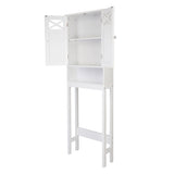 Double Door Fork Toilet Cabinet White 62734971