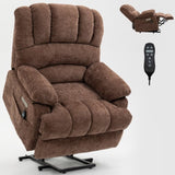 ZUN 23" Seat Width and High Back Large Size Chenille Power Lift Recliner Chair with 8-Point Vibration W1803P247681