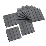 12" x 12" Interlocking Deck Tiles, Pack of 11 Outdoor Flooring Patio Tiles-Grey-AS 90447417