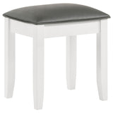 White Vanity Stool with Padded Seat B062P153878