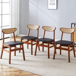 ZUN The stylish and durable solid wood dining chair, small curved back, PU cushion, and beautiful shape W1151P154834