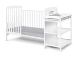 ZUN Ramsey 3-in-1 Convertible Crib and Changer Combo White B02263653