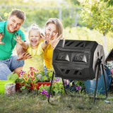 Black tumbling outdoor compound fertilizer drum 162L 60041012