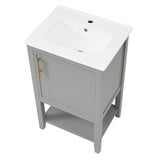 20" Bathroom Vanity with Sink, Bathroom Cabinet with Soft Closing Door, Storage Rack and Open Shelf, 62138412