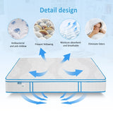 ZUN 12 Inch Queen Mattress with Pillows, Gel Memory Foam Mattress Bed in a Box, Twin Bed Mattress 64758197