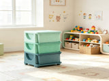 Green 3 Tier Kids Storage Unit 3 Drawer Toy Organizer for Small Spaces, Fits Toddler Bedroom, 87603581