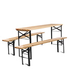 ZUN Picnic Combo 3PCS Set, 5.8FT Wood Table and Bench Set 42884483