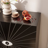 Modern Eye Pattern Accent Cabinet - 2-Door Wooden Storage Cabinet with Adjustable Shelves & T3833P366564