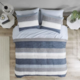 Cal King Stripe Comforter Set with Bed Sheets B03599096