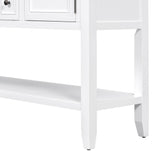 Cambridge Series Ample Storage Vintage Console Table with Four Small Drawers and Bottom Shelf for 63723924