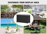 Folding Portable Bar Table with Carrying Case, Storage Shelf, and Black Skirt, 38.39" x 15.16" x 06288849