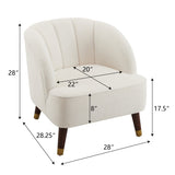 Upholstered Barrel Accent Chair With Wooden Legs N768P175907W