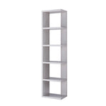 ZUN Book Stand, Home Display Bookcase with 5-Tier Shelves in White Oak B107130897