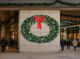 72in Pre-lit Christmas Wreath, Lighted Artificial Xmas Wreath with 300 Warm White Lights and 1200 39499618