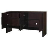 ZUN TREXM 4-Door Large Storage Retro Sideboard with Adjustable Shelves and Long Handles for Kitchen, N715P190423P