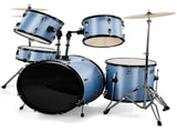 Full Size Adult Drum Set 5-Piece Blue with Bass Drum, two Tom Drum, Snare Drum, Floor Tom, 16" Ride 08283789