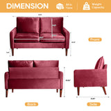 54" Velvet Sofa for Small Spaces, Modern Army Green Fabric Couch with Plush Comfort, Compact Living 32458979