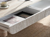 Coffee with Faux Marbletop, Mid Century Modern Coffee with Fluted Drawer, Coffee W3040P382310