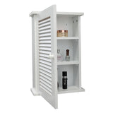 Wall Mounted Cabinet, Hanging Medicine Cabinet with 3 Tiers, Single Louvered Door, Floating Cupboard W2181P151565