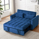 3 in 1 Convertible Sleeper Sofa Bed, Modern Pull Out Couch Bed, Adjustable Backrest, Velvet Loveseat W2121P218083