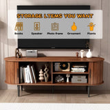 TV Stand, 55" Modern TV Console Table with Storage Compartment and Sliding Door, Gaming W2641P329198