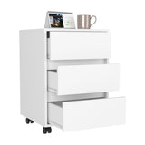 ZUN Artemisa 3 Drawer Filing Cabinet, Four Casters, Superior Top -White B20091891