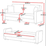 PrimeNest Zerova Collection Upholstered Convertible Sofabed with Storage, Brown B030P286469