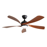 ZUN 52 Inch Modern Ceiling Fan with 5 ABS Blades Noiseless Reversible DC Motor Black for Bedroom W934P147093