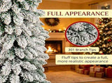5ft Slim Pencil Artificial Christmas Tree Snow-Flocked Xmas Tree with 301 Lifelike Branch Tips, 52683868