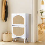 2 dump buckets with high-leg arched rattan shoe cabinet particle board plastic rattan 54*24*98cm 76681799