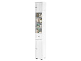 White MDF with vertical stripes, 20*20*180cm, 1 drawer, 2 doors, 4 shelves, narrow bathroom vanity 04438607