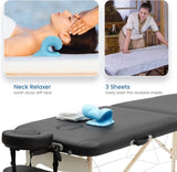 ZUN Massage Table Portable with Neck Stretcher and Sheets, 84 inch Bed Adjustable Lash Bed 52293987