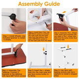 Mobile Standing Desk, Height Adjustable Rolling Laptop Table, 90 Tiltable Overbed Bedside Table, 10986840