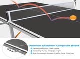 6ft Black Mid-Size Table Tennis Table Foldable & Portable Ping Pong Table Set for Indoor & Outdoor W1408P324619