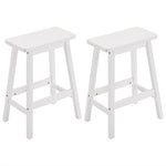 ZUN 2pcs Pine Wood Saddle Seat Bar Stool White 07638895