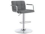 Grey and Chrome Adjustable Bar Stool B062P145644