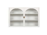27.56"Glass Doors Modern Two-door Wall Cabinet with Featuring Three-tier Storage for Entryway Living W757119330