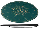 47" Round Foldable Poker Table Top Mat Non-Slip Rubber Base, Portable Casino-Grade Poker Mat 49690522