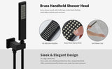 Male NPT Bathtub Shower Faucet Set, Waterfall Tub Faucet with 12-Inch Matte Black Rain Shower Head T3177P277451