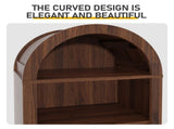 8-Tier Arched Dome Display Rack Particleboard Melamine-Faced Bookshelf 15.75*11.81*70in Walnut 72184045
