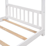 Twin Size House Platform Bed with Headboard and Footboard,Roof Design,White WF284064AAK