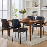 Mid-Century Dining Chairs Set of 2 PU Leather Upholstered, Retro Walnut Bentwood Design with T3661P338469