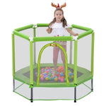 ZUN 55'' Toddlers Trampoline with Safety Enclosure Net and Balls, Indoor Outdoor Mini Trampoline for 57649214