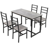 Dining Set for 4, 5 pieces Farmhouse Dinette Set with 4 chairs, Mid-Century Modern Dining W578P304058